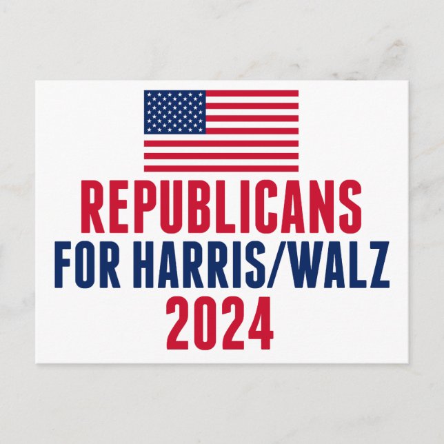 Carte Postale Drapeau américain Harris Walz (Devant)