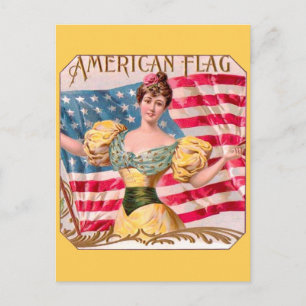 Carte Postale Drapeau américain Lady Liberty Independence