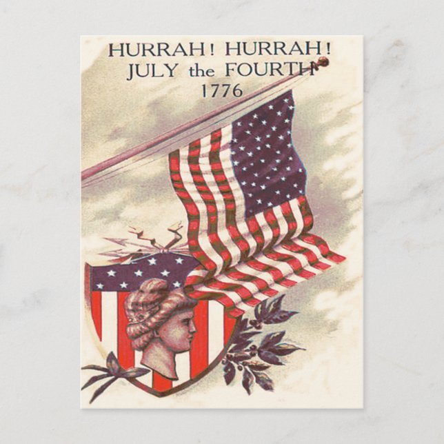 Carte Postale Drapeau américain Lady Liberty Shield (Devant)