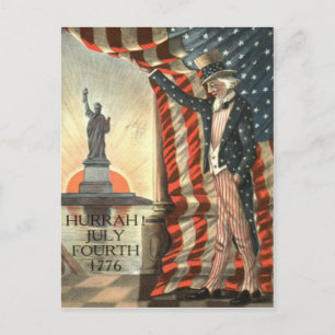 Carte Postale Drapeau américain Oncle Sam Statue de la Liberté