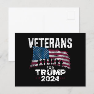 Carte Postale Drapeau américain Papa Grand-père Vétérans Pour Tr