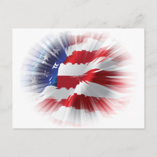 Carte Postale Drapeau américain patriotique Un des genres