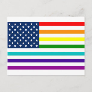 Carte Postale Drapeau américain Rainbow