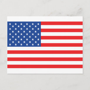 Carte Postale drapeau américain rouge bleu blanc