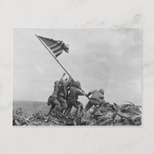 Carte Postale Drapeau américain sur Iwo Jima (1945)