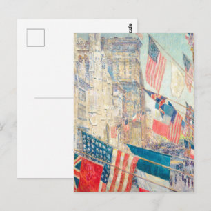 Carte Postale Drapeau américain vintage 5e Avenue NYC Art patrio