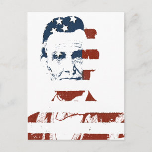 Carte Postale drapeau américain vintage abraham lincoln