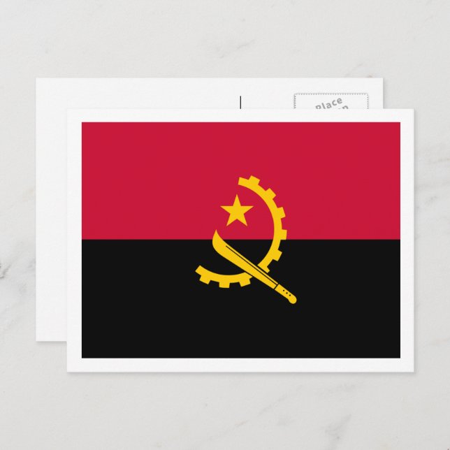 Carte Postale Drapeau angolais, Drapeau de l'Angola (Devant / Derrière)