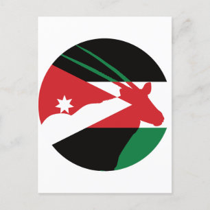 Carte Postale Drapeau animal national jordanien Arabe