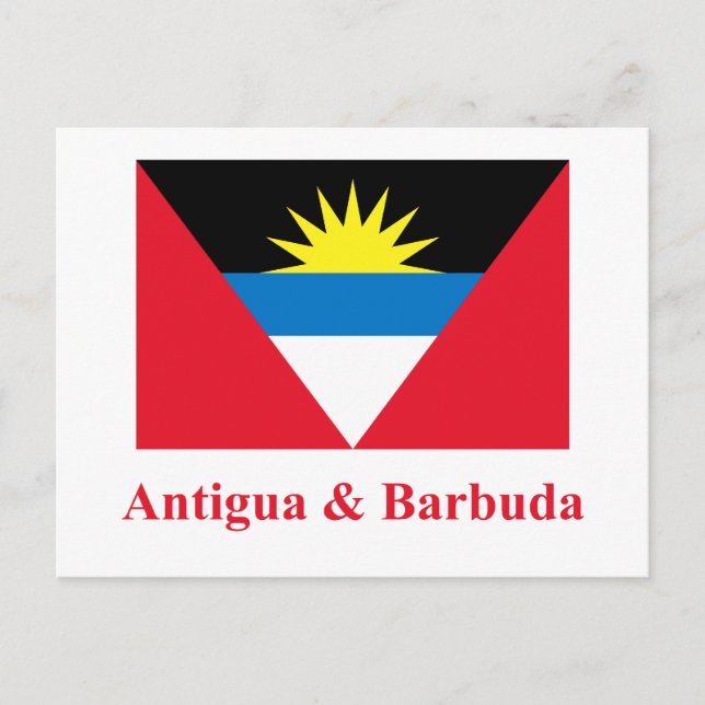 Carte Postale Drapeau Antigua-et-Barbuda avec nom (Devant)