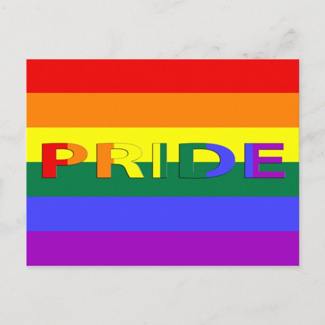 Carte Postale Drapeau arc-en-ciel LGBT Pride (Devant)