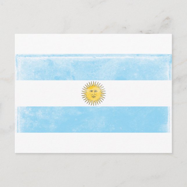 Carte Postale Drapeau argentin vintage (Devant)