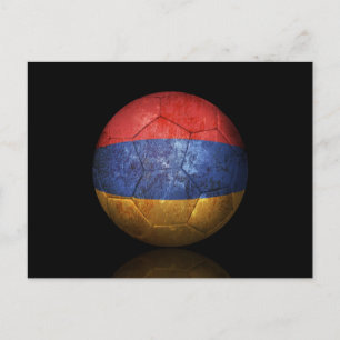 Carte Postale Drapeau arménien porté Football de football