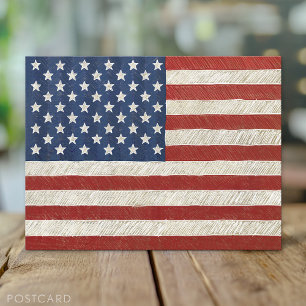 Carte Postale Drapeau artistique américain - Art esquissé à la m