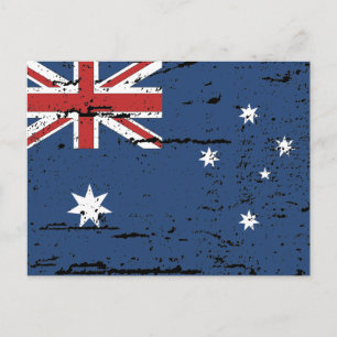 Carte Postale Drapeau australien vintage