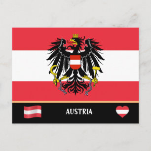 Carte Postale Drapeau autrichien et voyage en Autriche / Autrich