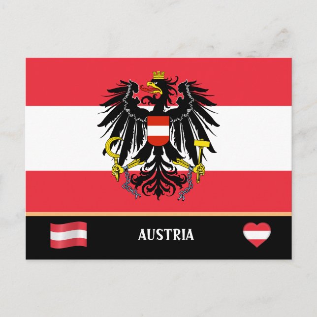 Carte Postale Drapeau autrichien & Voyage de pays autrichien / A (Devant)