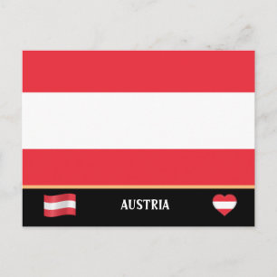 Carte Postale Drapeau autrichien & Voyage de pays autrichien / A