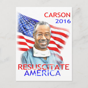 Carte Postale Drapeau Ben Carson-Resuscitate America 2016 USA