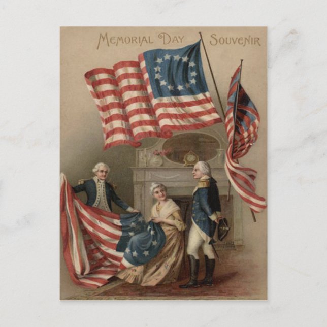 Carte Postale Drapeau Betsy Ross George Washington des USA (Devant)
