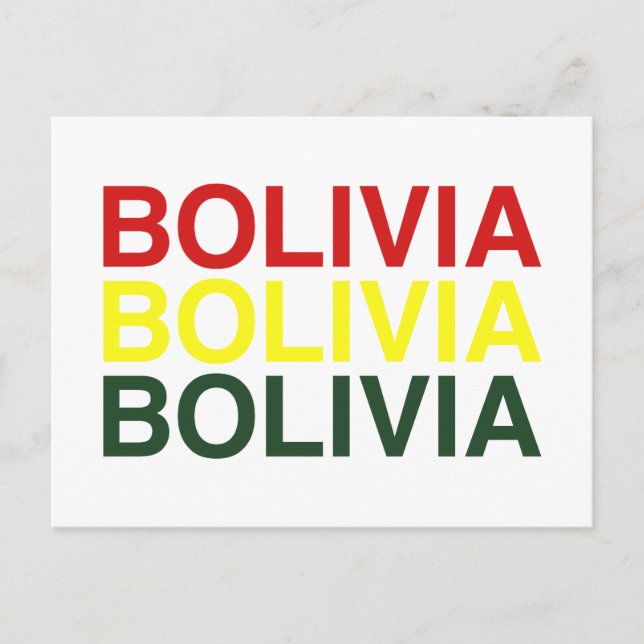 Carte Postale Drapeau BOLIVIA (Devant)