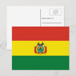 Carte Postale Drapeau bolivien, Drapeau de Bolivie