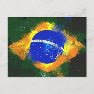 Carte Postale drapeau brésilien BR Brasil