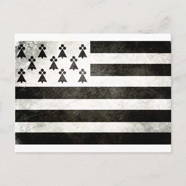 Carte Postale Drapeau Bretagne Vintage (Devant)