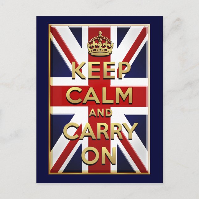Carte Postale Drapeau britannique Keep Calm (Devant)