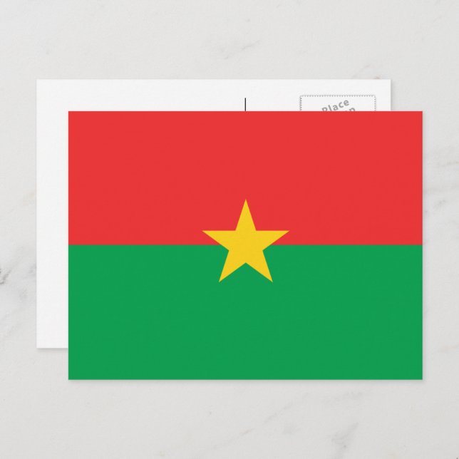 Carte Postale Drapeau burkinabé, Drapeau du Burkina Faso (Devant / Derrière)