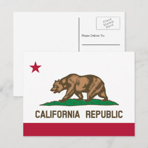 Carte Postale Drapeau californien, Drapeau californien