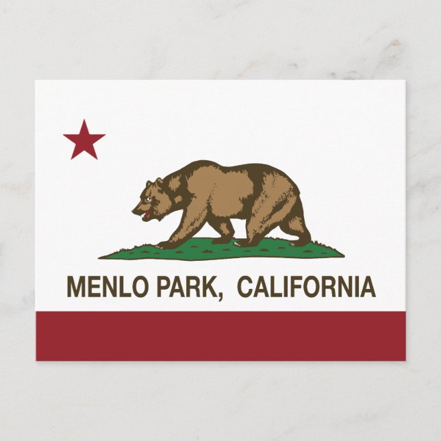 Carte Postale Drapeau californien Menlo Park (Devant)