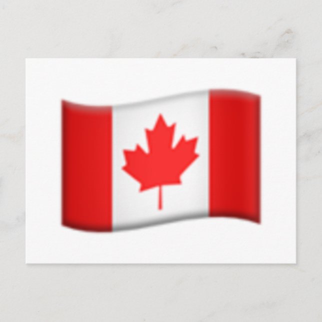 Carte Postale Drapeau canadien - Emoji (Devant)