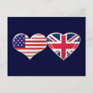 Carte Postale Drapeau cardiaque aux États-Unis et au Royaume-Uni