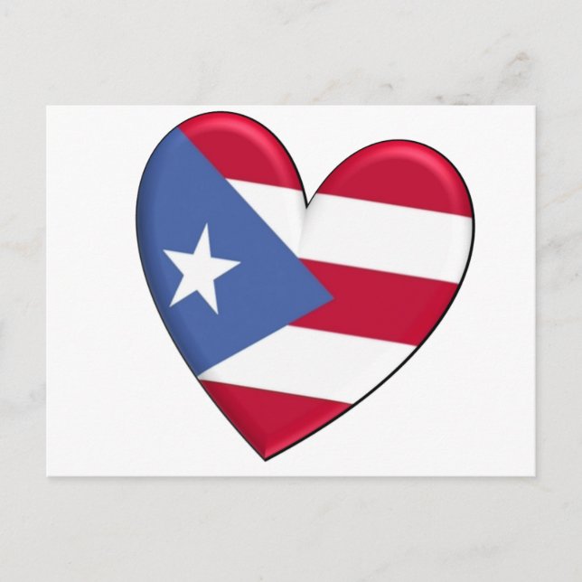 Carte Postale Drapeau cardiaque Porto Rico (Devant)