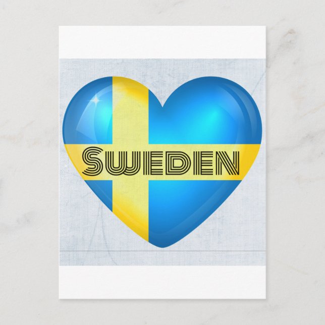 Carte Postale Drapeau cardiaque Suède (Devant)