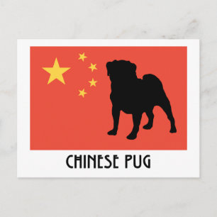 Carte Postale Drapeau chinois avec Carlin