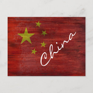 Carte Postale Drapeau chinois en détresse
