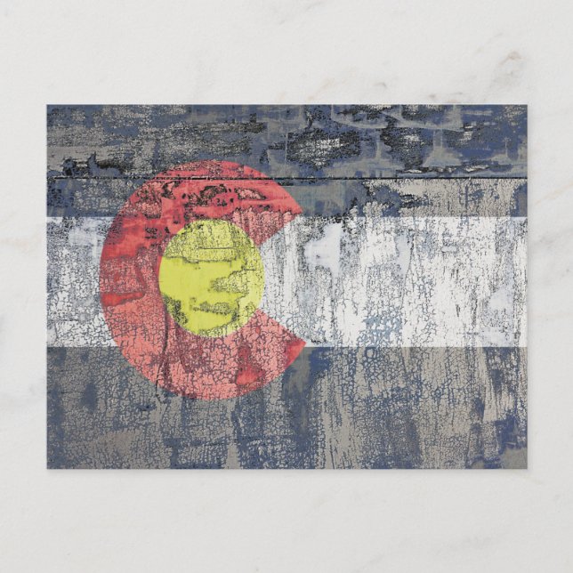 Carte Postale drapeau colorado mur texturé (Devant)