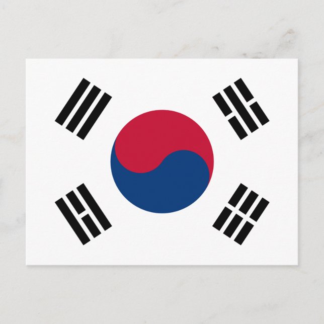 Carte postale Drapeau Corée du Sud (Devant)
