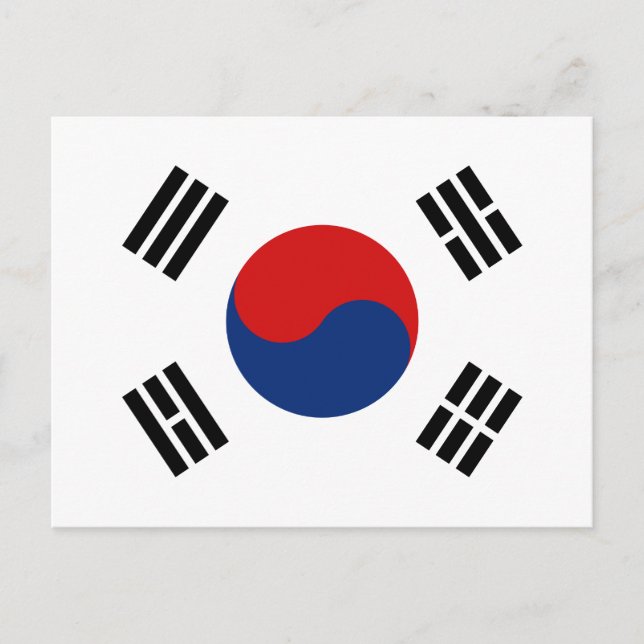 Carte postale Drapeau Corée du Sud (Devant)