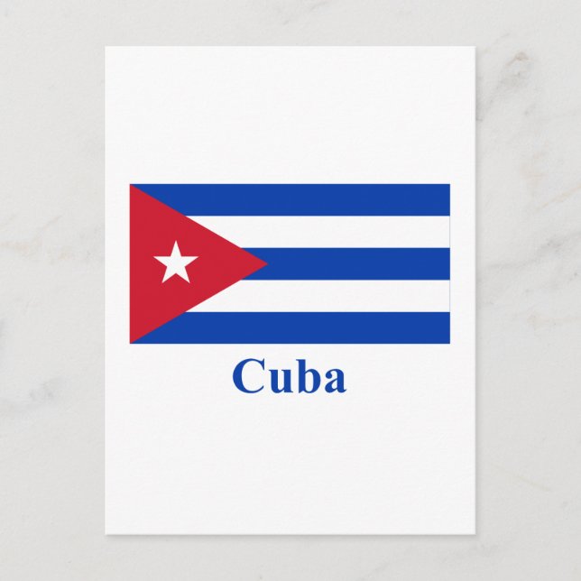 Carte Postale Drapeau Cuba avec nom (Devant)
