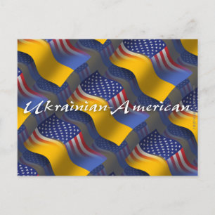 Carte Postale Drapeau d'agitation ukrainien-américain
