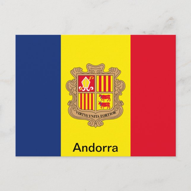 Carte Postale Drapeau d'Andorre (Devant)