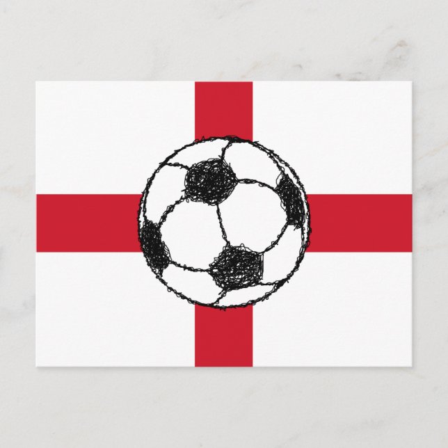 Carte Postale Drapeau d'Angleterre | Ballon de football (Devant)