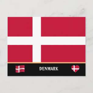 Carte Postale Drapeau danois et voyage au Danemark / Danemark