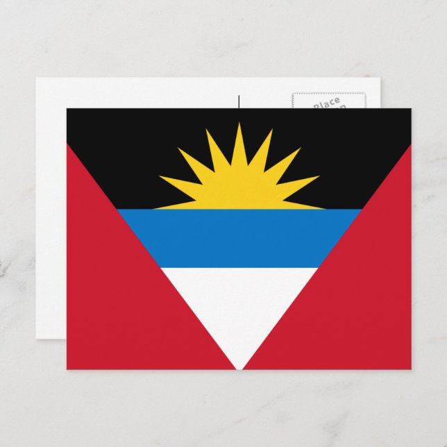 Carte Postale Drapeau d'Antigua-et-Barbuda, Antiguan-Barbuda (Devant / Derrière)
