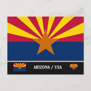 Carte Postale Drapeau d'Arizona & Arizona State USA /voyage Amér