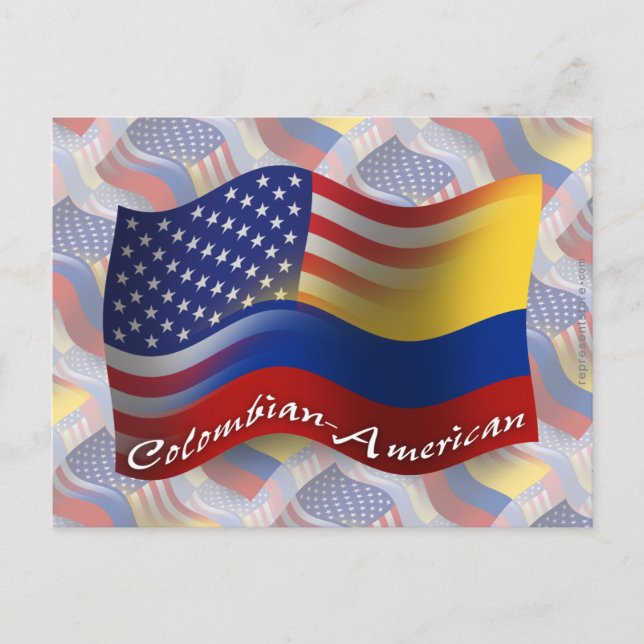 Carte Postale Drapeau d'armure colombienne-américaine (Devant)
