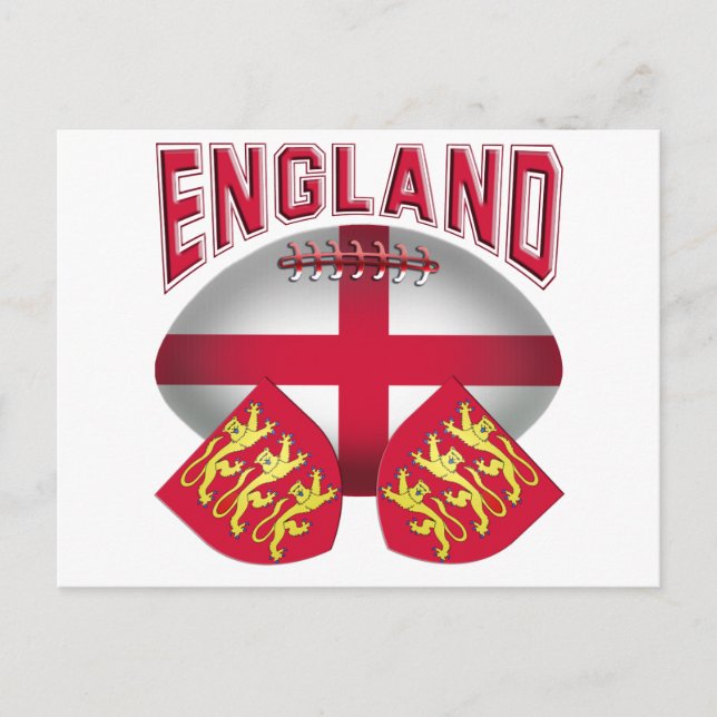 Carte Postale Drapeau de balle de rugby d'Angleterre (Devant)